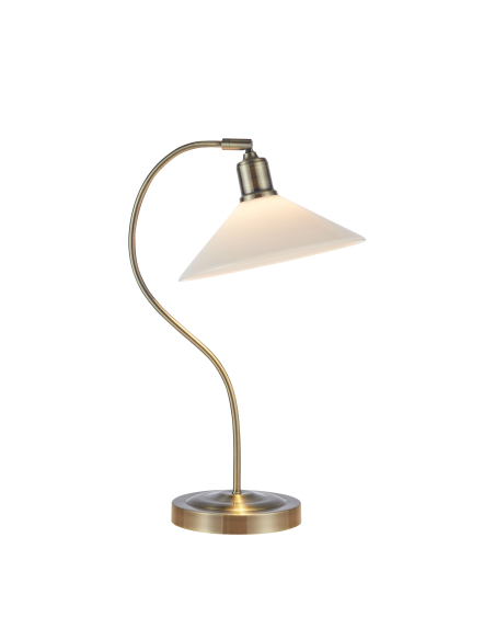 Lampe de table E27 40W IP20 blanc/laiton antique – Markslöjd – Vela intérieur | Markslöjd