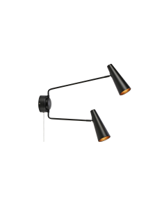 Applique double 2 x 40W max, E14, noir – Markslöjd – Peak intérieur | Markslöjd