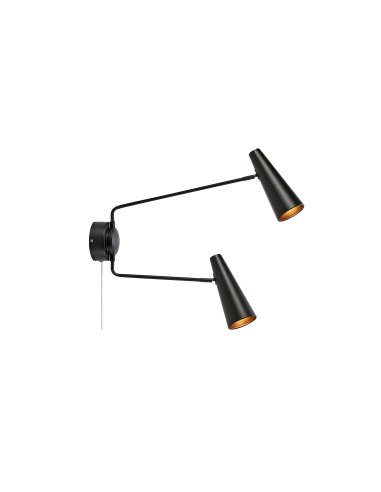 Applique double 2 x 40W max, E14, noir – Markslöjd – Peak intérieur | Markslöjd