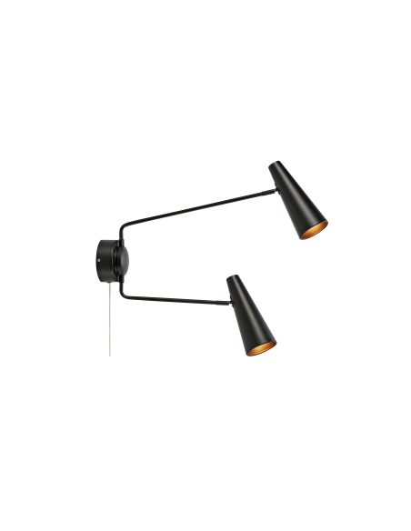 Applique double 2 x 40W max, E14, noir – Markslöjd – Peak intérieur | Markslöjd