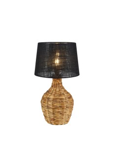 Lampe de table E27, 40W max, rotin naturel, jute noir – Markslöjd – Paglia  | Markslöjd