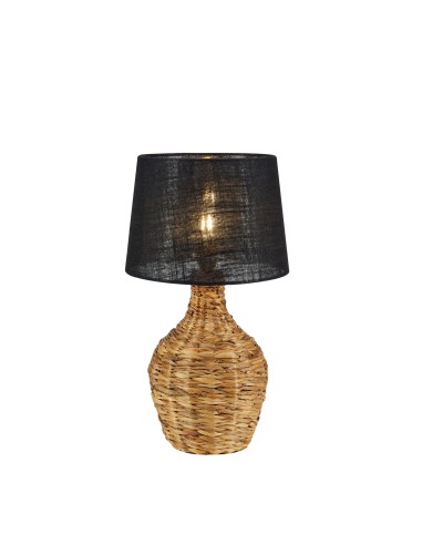 Lampe de table E27, 40W max, rotin naturel, jute noir – Markslöjd – Paglia  | Markslöjd