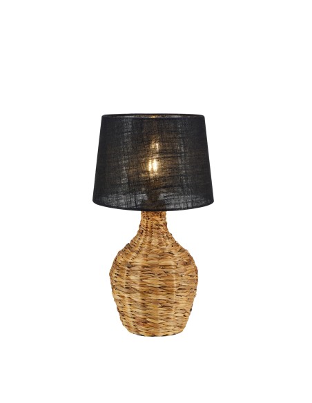 Lampe de table E27, 40W max, rotin naturel, jute noir – Markslöjd – Paglia  | Markslöjd
