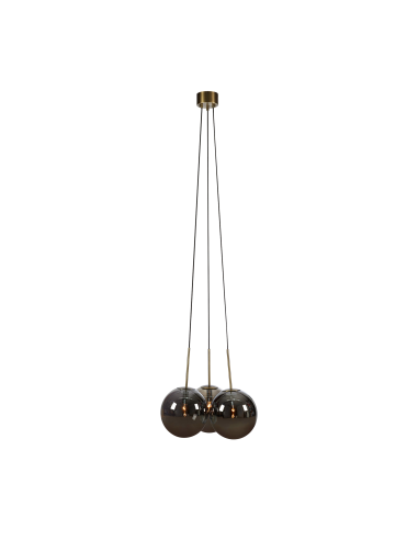 Suspension vintage 3 abat-jours en verre fumé – Markslöjd – Dione intérieur | Markslöjd