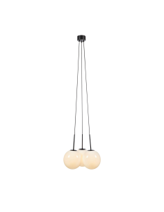 Suspension 3 abat-jours verre opale noir rond E27 40W – Markslöjd – Dione  | Markslöjd