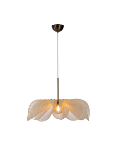 Suspension florale 1xE27 max. 40W, 75 cm, Beige et verre ambré – Markslöjd – Styrka  | Markslöjd