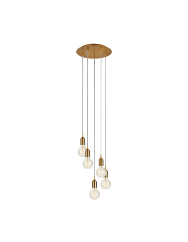 Suspension 5xE27, max. 5x60W, IP20, bronze – Markslöjd – Bronx rond intérieur | Markslöjd