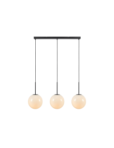Suspension 3 lampes E14 40W noire et blanche en verre et métal – Markslöjd – Dione  | Markslöjd