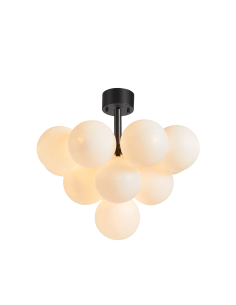 Plafonnier 13xG9, max. 20W, Ø56 cm, verre opalin et métal noir – Markslöjd – Merlot  | Markslöjd