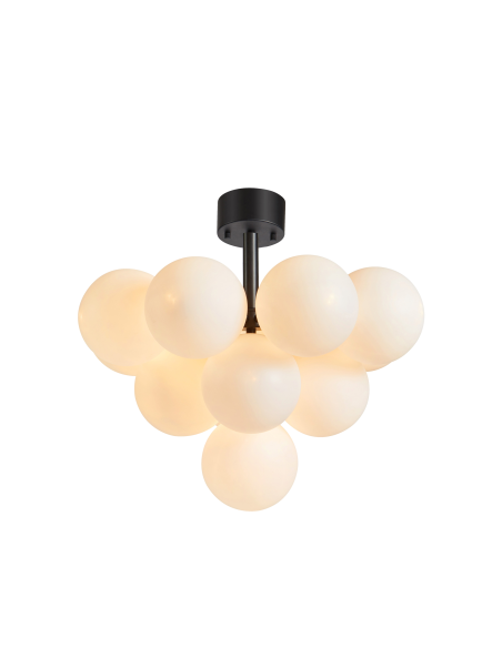 Plafonnier 13xG9, max. 20W, Ø56 cm, verre opalin et métal noir – Markslöjd – Merlot  | Markslöjd