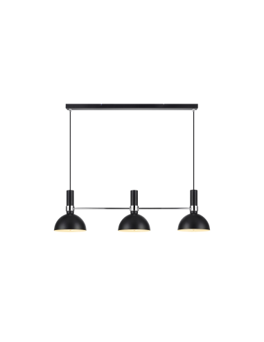 Suspension Led 3 points lumineux noire et chrome intérieur | Markslöjd