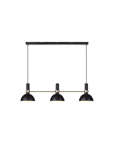 Suspension Larry Markslöjd noir et laiton 3 lumières