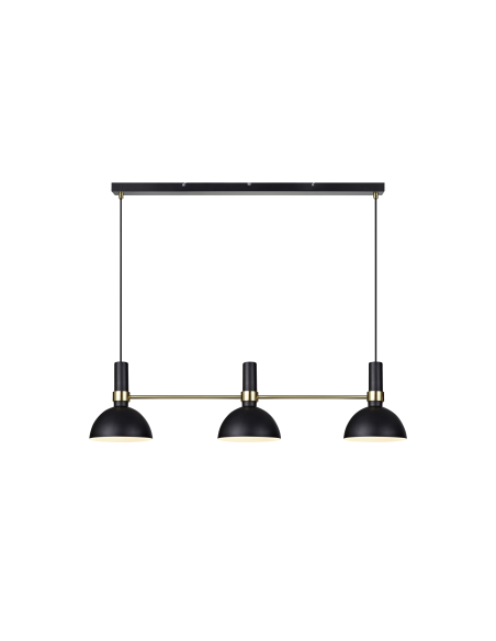 Suspension Larry Markslöjd noir et laiton 3 lumières