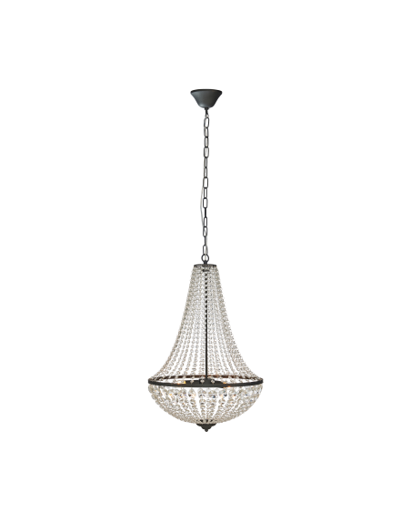 Lustre 3xE14, cristal taillé et métal noir mat – Markslöjd – Gränsö intérieur | Markslöjd