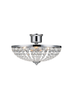 Plafonnier chrome et cristal taillé, 40 cm – Markslöjd intérieur | Markslöjd