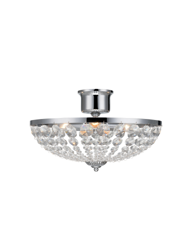 Plafonnier chrome et cristal taillé, 40 cm – Markslöjd intérieur | Markslöjd