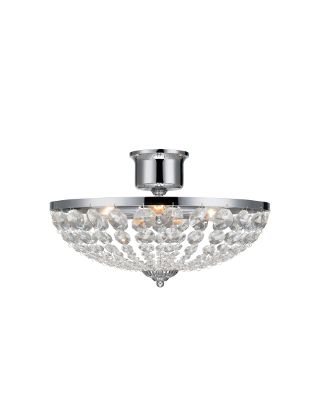 Plafonnier chrome et cristal taillé, 40 cm – Markslöjd intérieur | Markslöjd
