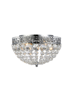 Plafonnier 2xE14, cristal et chromé, Ø27 cm, intérieur | Markslöjd