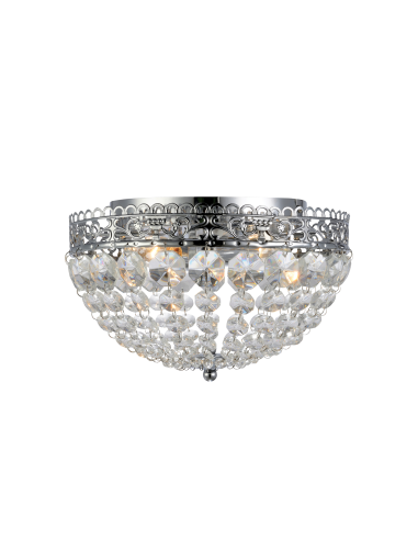 Plafonnier 2xE14, cristal et chromé, Ø27 cm, intérieur | Markslöjd