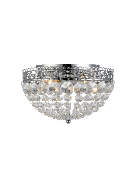 Plafonnier 2xE14, cristal et chromé, Ø27 cm, intérieur | Markslöjd