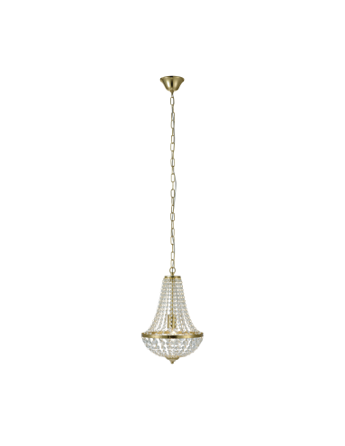 Lustre 1xE27 cristal et laiton brossé Ø30 cm – Markslöjd – Gränsö intérieur | Markslöjd