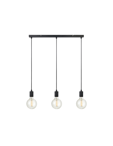 Suspension Led noire en ligne 3 sources lumineuses Sky intérieur | Markslöjd