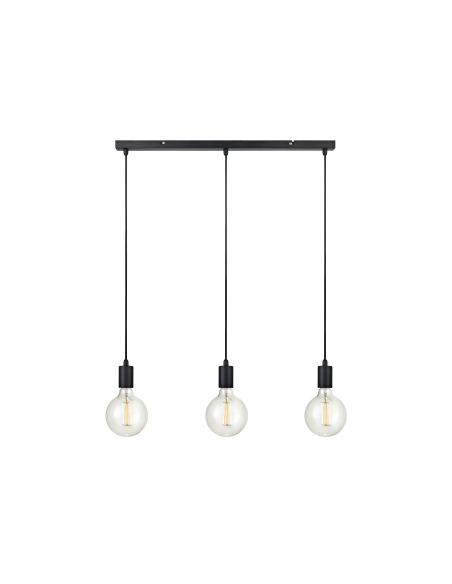 Suspension Led noire en ligne 3 sources lumineuses Sky intérieur | Markslöjd