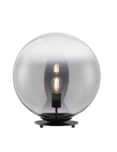 Lampe de table Mirror FH Lighting métal noir mat et verre fumé vue de face