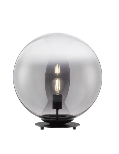 Lampe de table Mirror FH Lighting métal noir mat et verre fumé vue de face