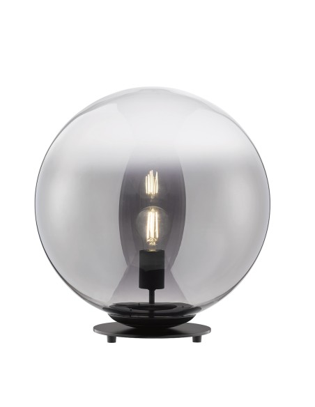 Lampe de table Mirror FH Lighting métal noir mat et verre fumé vue de face