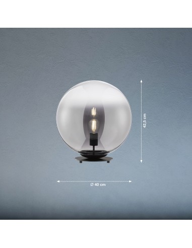 Lampe décorative verre fumé dégradé noir/chrome FH Lighting