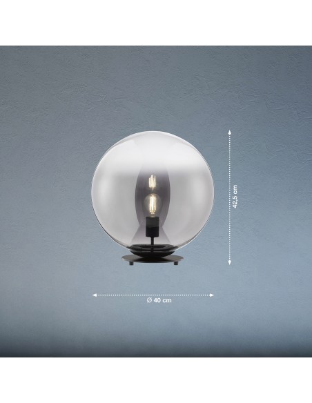 Lampe décorative verre fumé dégradé noir/chrome FH Lighting