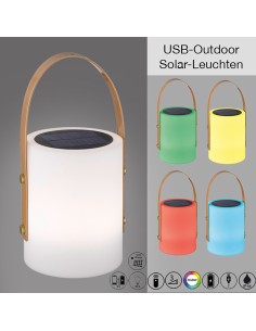 Lampe de table LED Bari XL blanche solaire avec 7 modes RGB 2