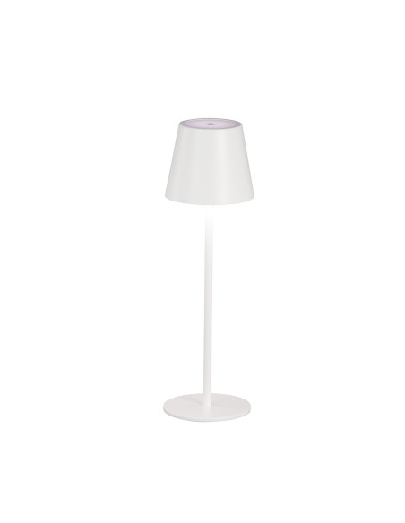 Lampe de table LED Viletto blanche sand en métal avec variateur tactile