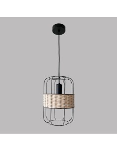 Suspension Nature noire design vintage avec ampoule E27 2