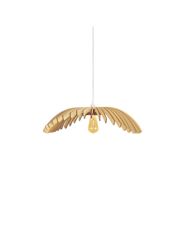 Suspension en bois Diam. 60 cm 1xE27 12 W - Atelier Loupiote - Cygne