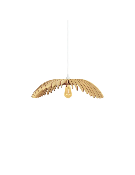 Suspension en bois Diam. 60 cm 1xE27 12 W - Atelier Loupiote - Cygne