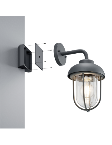 Support d’angle Eckbefestigung noir pour fixation murale en coin