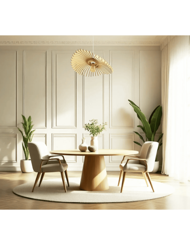 Suspension en bois Diam. 100 cm 1xE27 12 W - Atelier Loupiote - Cygne