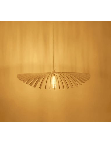 Suspension en bois Diam. 60 cm 1xE27 12 W - Atelier Loupiote - Cygne