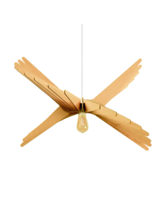 Suspension finition chêne Diam. 80 cm  1xE27 12 W- Atelier Loupiote - Albatros