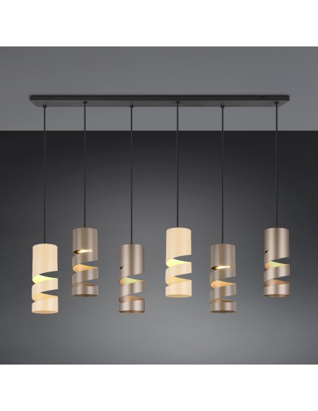 Suspension Stream FH Lighting avec abat-jours cylindriques modernes