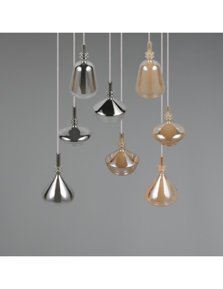 Suspension Aldea installée au-dessus d’un salon ou salle à manger