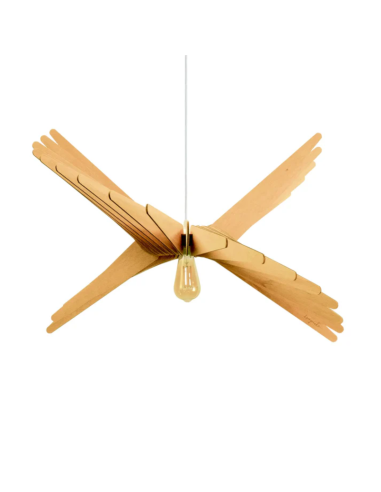 Suspension finition chêne Diam. 120 cm  1xE27 12 W- Atelier Loupiote - Albatros