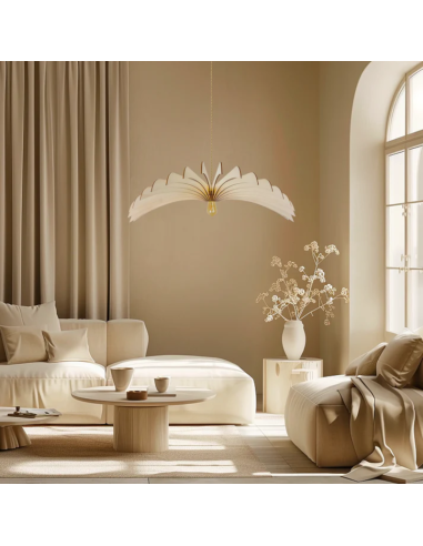 Suspension Led bois Clair Diam. 100 cm 1xE27 12 W - Atelier Loupiote - Aigle