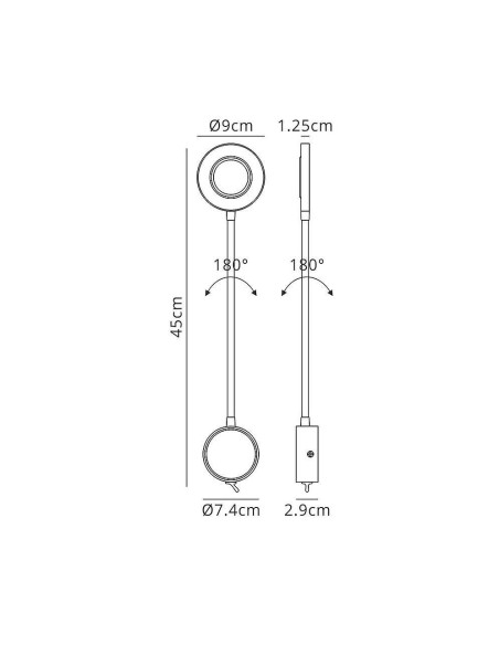 Applique murale intérieure liseuse Led 5 watts noire - Mantra - Boavista Leluminaireled.com
