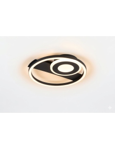 Plafonnier HORUS TRIO noir mat installé au plafond