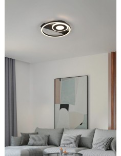 Plafonnier HORUS TRIO noir mat installé au plafond 2