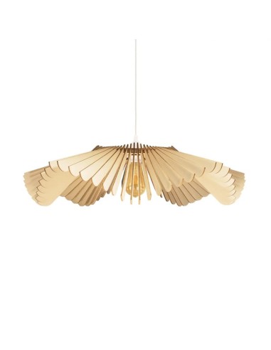Suspension Led bois Clair Diam. 50 cm 1xE27 12 W - Atelier Loupiote - Rose