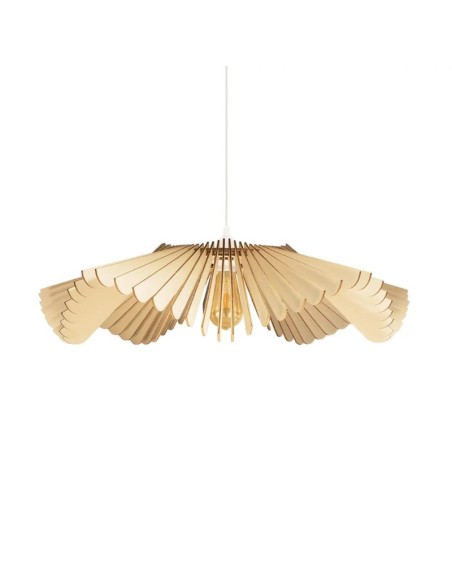 Suspension Led bois Clair Diam. 50 cm 1xE27 12 W - Atelier Loupiote - Rose